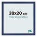 Cadre Photo 20x20cm Bleu Foncé Patiné MDF Bologna De Face Mesure | Yourdecoration.fr