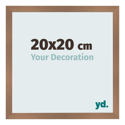 Cadre Photo 20x20cm Cuivre Décor MDF Bologna De Face Mesure | Yourdecoration.fr