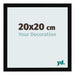 Cadre Photo 20x20cm Noir Brillant MDF Bologna De Face Mesure | Yourdecoration.fr