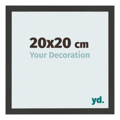 Cadre Photo 20x20cm Noir Grain de Bois MDF Bologna De Face Mesure | Yourdecoration.fr