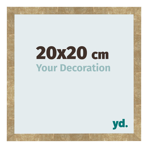 Cadre Photo 20x20cm Or Antique MDF Bologna De Face Mesure | Yourdecoration.fr