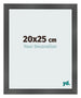 Cadre Photo 20x25cm Noir Argent Poli MDF Pisa De Face Mesure | Yourdecoration.fr