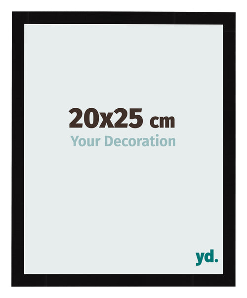 Cadre Photo 20x25cm Noir Brillant MDF Bologna De Face Mesure | Yourdecoration.fr