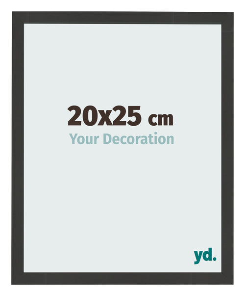 Cadre Photo 20x25cm Noir Grain de Bois MDF Bologna De Face Mesure | Yourdecoration.fr
