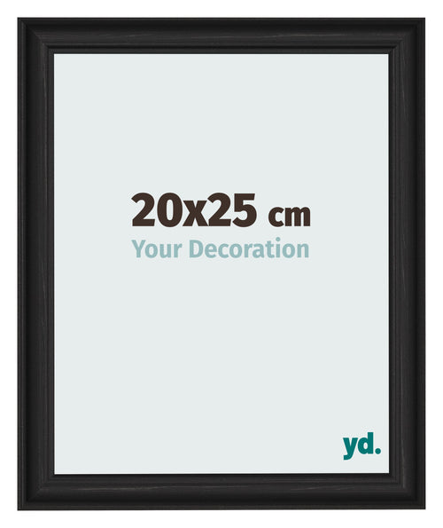 Cadre Photo 20x25cm Noir Grain de Bois MDF Lazio De Face Mesure | Yourdecoration.fr