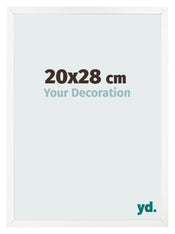 Cadre Photo 20x28 cm Blanc Brillant MDF Bologna De Face Mesure | Yourdecoration.fr