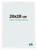 Cadre Photo 20x28 cm Blanc Brillant MDF Bologna De Face Mesure | Yourdecoration.fr