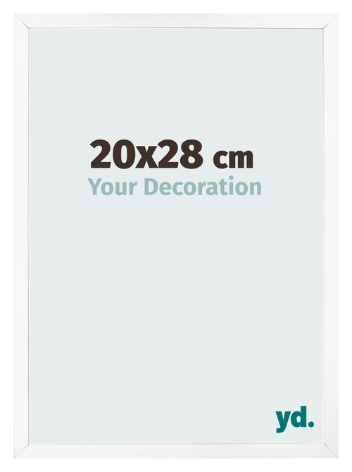 Cadre Photo 20x28 cm Blanc Mat MDF Bologna De Face Mesure | Yourdecoration.fr