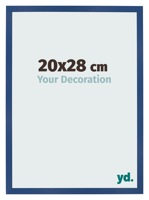 Cadre Photo 20x28 cm Bleu Fonce MDF Bologna De Face Mesure | Yourdecoration.fr
