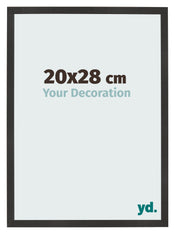 Cadre Photo 20x28 cm Noir Mat MDF Bologna De Face Mesure | Yourdecoration.fr