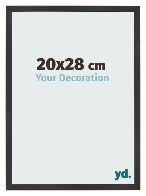 Cadre Photo 20x28 cm Noir Mat MDF Bologna De Face Mesure | Yourdecoration.fr
