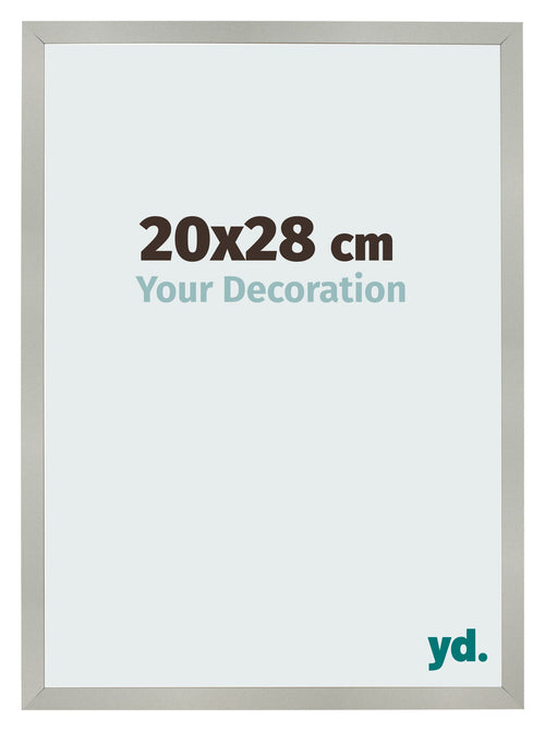 Cadre Photo 20x28cm Argent Mat MDF Bologna De Face Mesure | Yourdecoration.fr