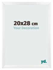 Cadre Photo 20x28cm Blanc Vintage MDF Pisa De Face Mesure | Yourdecoration.fr