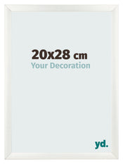 Cadre Photo 20x28cm Blanc Vintage MDF Pisa De Face Mesure | Yourdecoration.fr