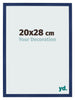 Cadre Photo 20x28cm Bleu Foncé Patiné MDF Bologna De Face Mesure | Yourdecoration.fr