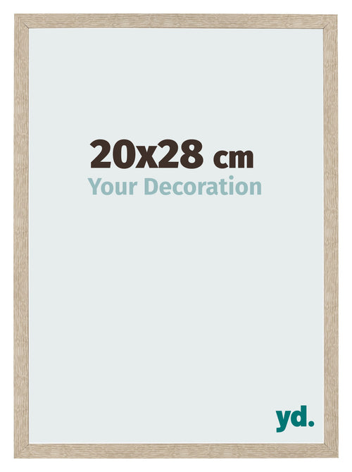 Cadre Photo 20x28cm Chêne Sonoma MDF Bologna De Face Mesure | Yourdecoration.fr