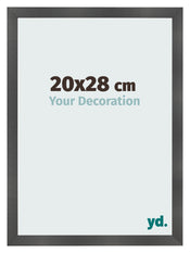 Cadre Photo 20x28cm Noir Argent Poli MDF Pisa De Face Mesure | Yourdecoration.fr