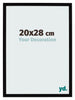 Cadre Photo 20x28cm Noir Brillant MDF Bologna De Face Mesure | Yourdecoration.fr