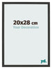 Cadre Photo 20x28cm Noir Grain de Bois MDF Bologna De Face Mesure | Yourdecoration.fr