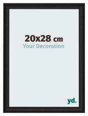 Cadre Photo 20x28cm Noir Grain de Bois MDF Lazio De Face Mesure | Yourdecoration.fr