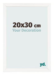 Cadre Photo 20x30 cm Blanc Brillant MDF Bologna De Face Mesure | Yourdecoration.fr