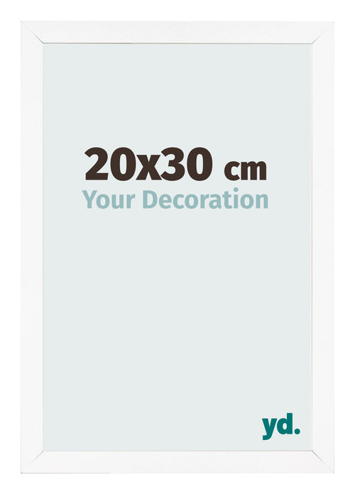 Cadre Photo 20x30 cm Blanc Mat MDF Bologna De Face Mesure | Yourdecoration.fr