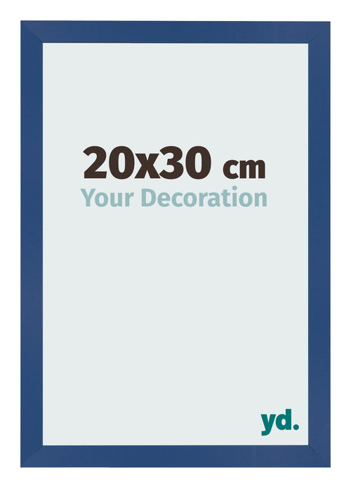 Cadre Photo 20x30 cm Bleu Fonce MDF Bologna De Face Mesure | Yourdecoration.fr