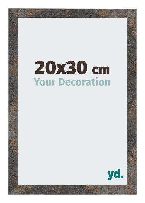 Cadre Photo 20x30 cm Metal Oxyde MDF Bologna De Face Mesure | Yourdecoration.fr