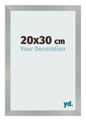 Cadre Photo 20x30cm Aluminium Brossé MDF Bologna De Face Mesure | Yourdecoration.fr