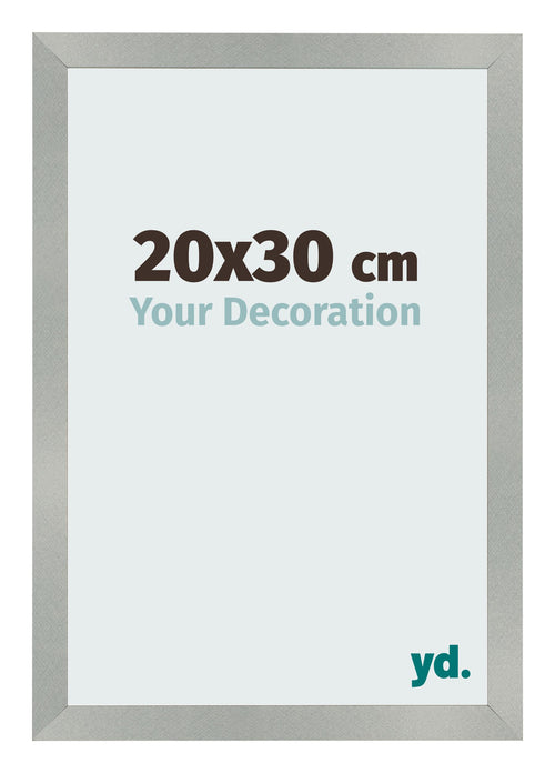 Cadre Photo 20x30cm Aluminium Brossé MDF Bologna De Face Mesure | Yourdecoration.fr