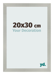 Cadre Photo 20x30cm Argent Mat MDF Bologna De Face Mesure | Yourdecoration.fr