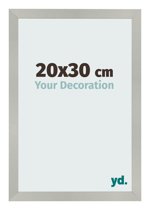 Cadre Photo 20x30cm Argent Mat MDF Bologna De Face Mesure | Yourdecoration.fr
