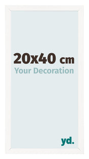 Cadre Photo 20x40 cm Blanc Brillant MDF Bologna De Face Mesure | Yourdecoration.fr