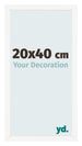 Cadre Photo 20x40 cm Blanc Brillant MDF Bologna De Face Mesure | Yourdecoration.fr