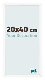 Cadre Photo 20x40 cm Blanc Mat MDF Bologna De Face Mesure | Yourdecoration.fr
