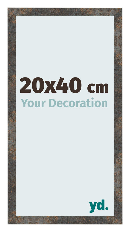 Cadre Photo 20x40 cm Metal Oxyde MDF Bologna De Face Mesure | Yourdecoration.fr