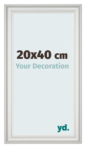 Cadre Photo 20x40cm Blanc Patine MDF Lazio De Face Mesure | Yourdecoration.fr