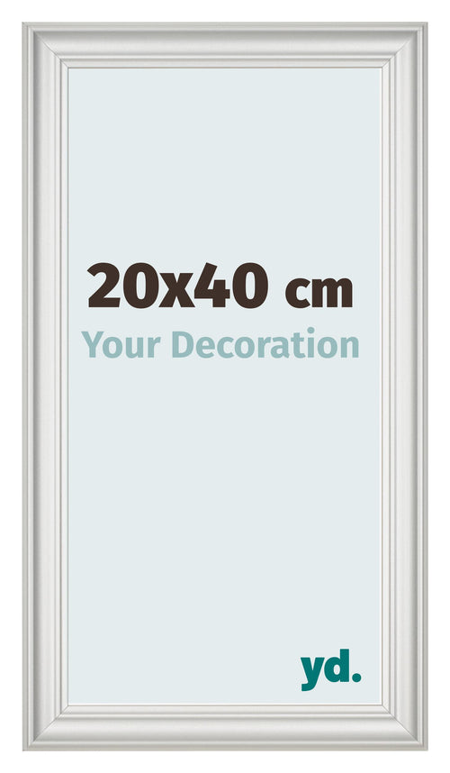 Cadre Photo 20x40cm Blanc Patine MDF Lazio De Face Mesure | Yourdecoration.fr