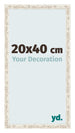 Cadre Photo 20x40cm Blanc Vintage MDF Bologna De Face Mesure | Yourdecoration.fr