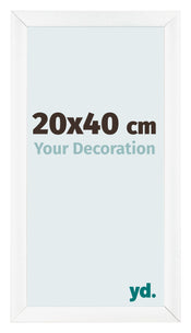 Cadre Photo 20x40cm Blanc Vintage MDF Pisa De Face Mesure | Yourdecoration.fr
