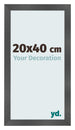 Cadre Photo 20x40cm Noir Argent Poli MDF Pisa De Face Mesure | Yourdecoration.fr