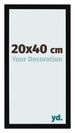Cadre Photo 20x40cm Noir Brillant MDF Bologna De Face Mesure | Yourdecoration.fr