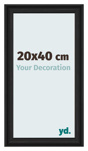Cadre Photo 20x40cm Noir Grain de Bois MDF Lazio De Face Mesure | Yourdecoration.fr