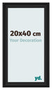 Cadre Photo 20x40cm Noir Grain de Bois MDF Lazio De Face Mesure | Yourdecoration.fr