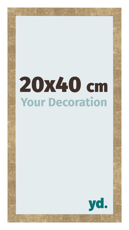 Cadre Photo 20x40cm Or Antique MDF Bologna De Face Mesure | Yourdecoration.fr