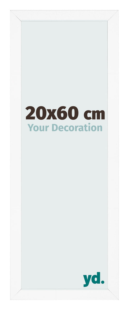 Cadre Photo 20x60 cm Blanc Mat MDF Bologna De Face Mesure | Yourdecoration.fr