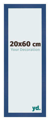 Cadre Photo 20x60 cm Bleu Fonce MDF Bologna De Face Mesure | Yourdecoration.fr
