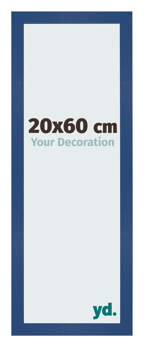 Cadre Photo 20x60 cm Bleu Fonce MDF Bologna De Face Mesure | Yourdecoration.fr