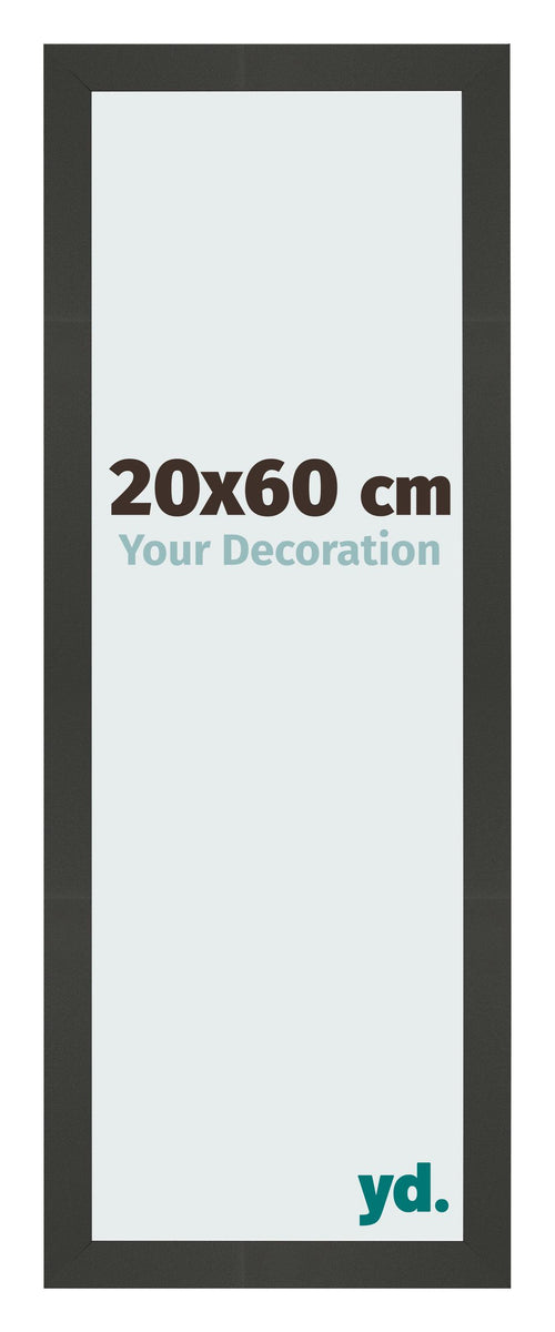 Cadre Photo 20x60cm Anthracite MDF Bologna De Face Mesure | Yourdecoration.fr