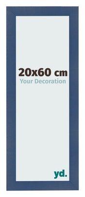 Cadre Photo 20x60cm Bleu Fonce Patine MDF Pisa De Face Mesure | Yourdecoration.fr